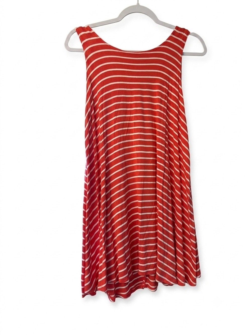 Pink & White Striped Flowy Tunic Tank